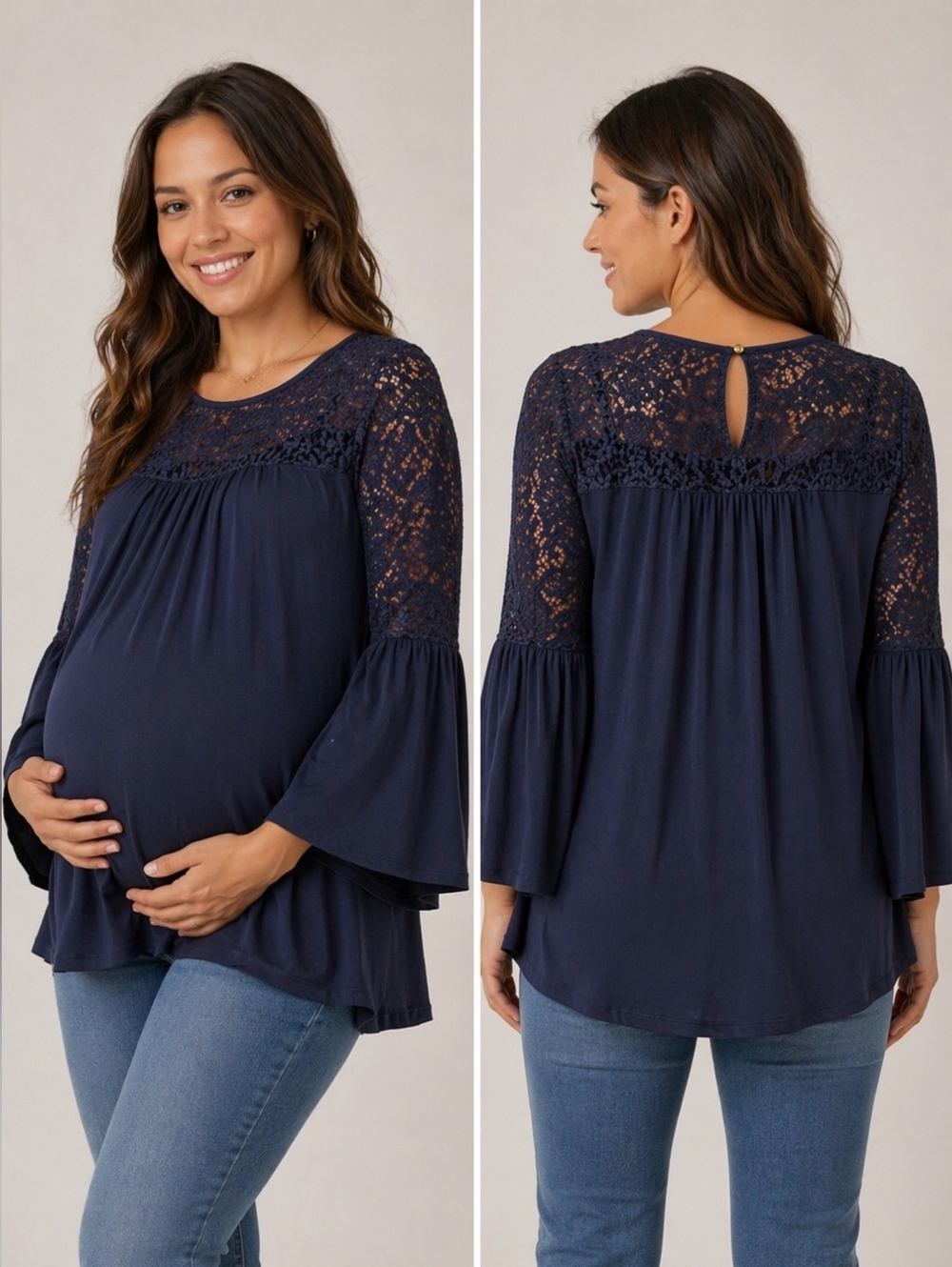 Octavia Maternity Bell Sleeve Blouse